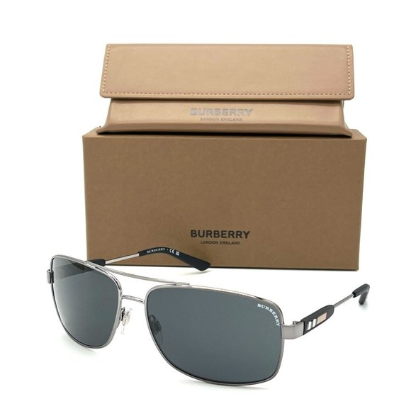 Burberry BE3074 Gunmetal / Gray  63mm Sunglasses - Picture 1 of 4